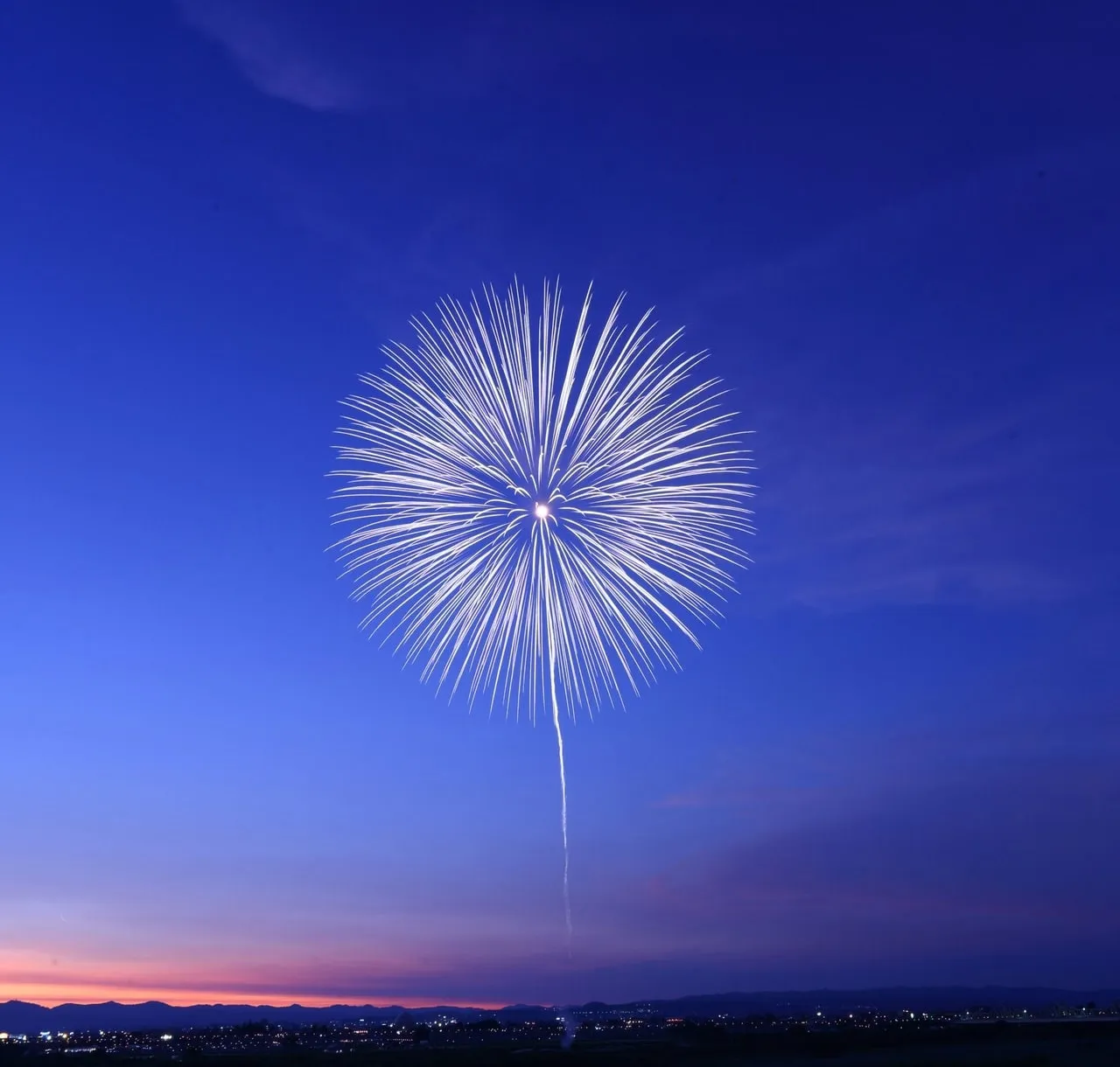 Fireworks over a city