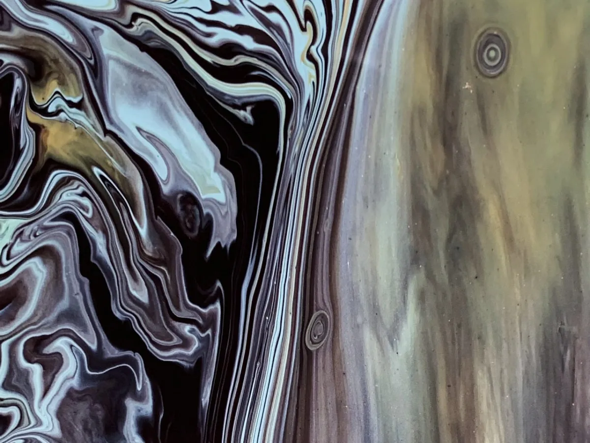 Arcylic painting in blue and brown