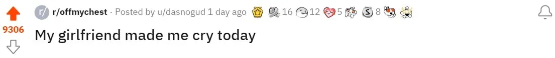 Screenshot of the original reddit post headline